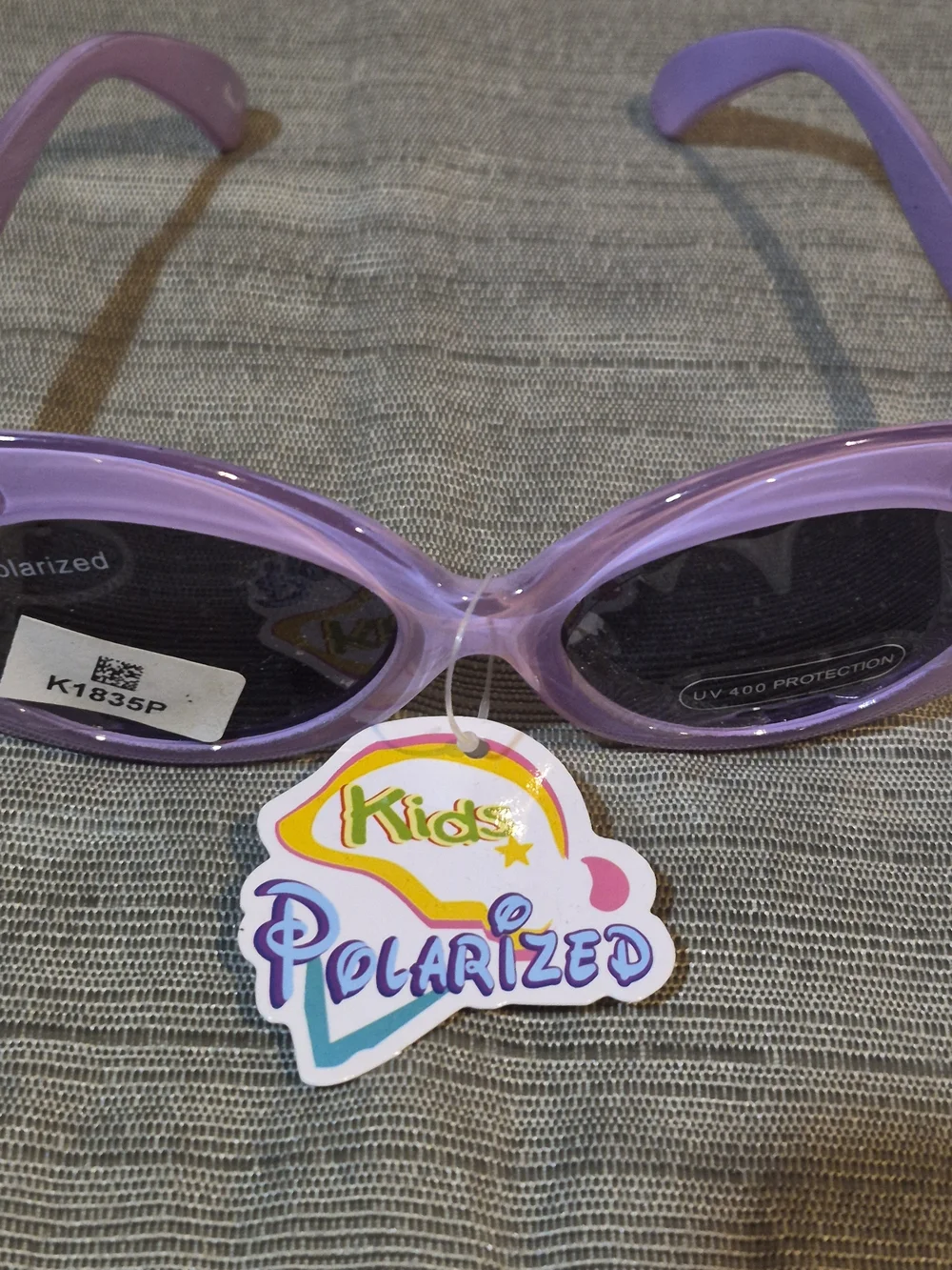 NWT Kids Lavender Rhinestone Oval Sunglasses | Polarized UV400 Bling (3)